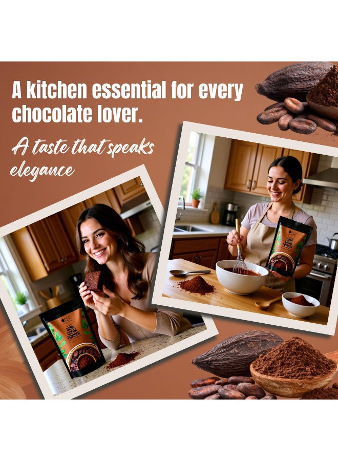 Bliss of Earth Dark Cocoa Powder 100g | Alkalized Unsweetened Cocoa Powder | Pure Baking Cocoa for Cakes, Brownies & Hot Chocolate | Vegan & Keto Friendly - Image 4